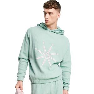 ASOS DESIGN Oversized Heavyweight Waffle Hoodie Size XS